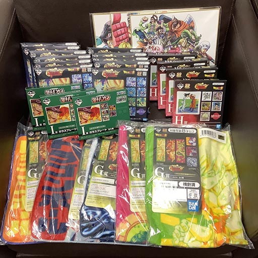 フィギュア-一番くじ-ドラゴンボール-ワンピース-G賞-H賞-I賞-J賞-まとめて-タオル-ガラスプレート-など-ジャンプ